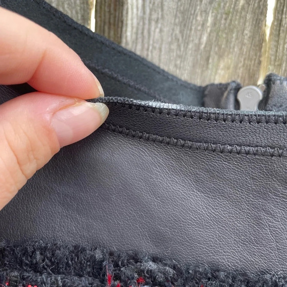 ELIE TAHARI KELLAN TWEED LEATHER DRESS - Picture 2 of 7